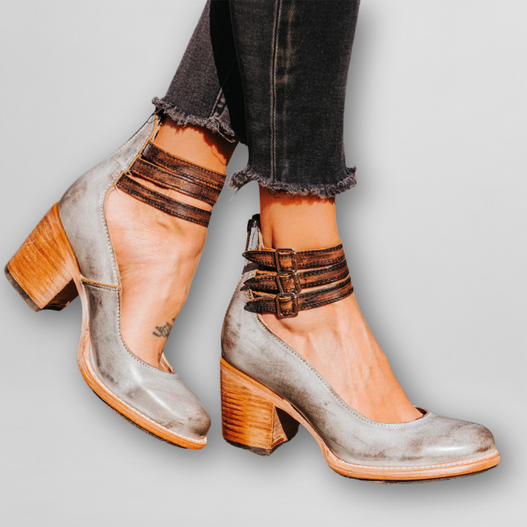 Sylvia | Vintage sandalen met hak