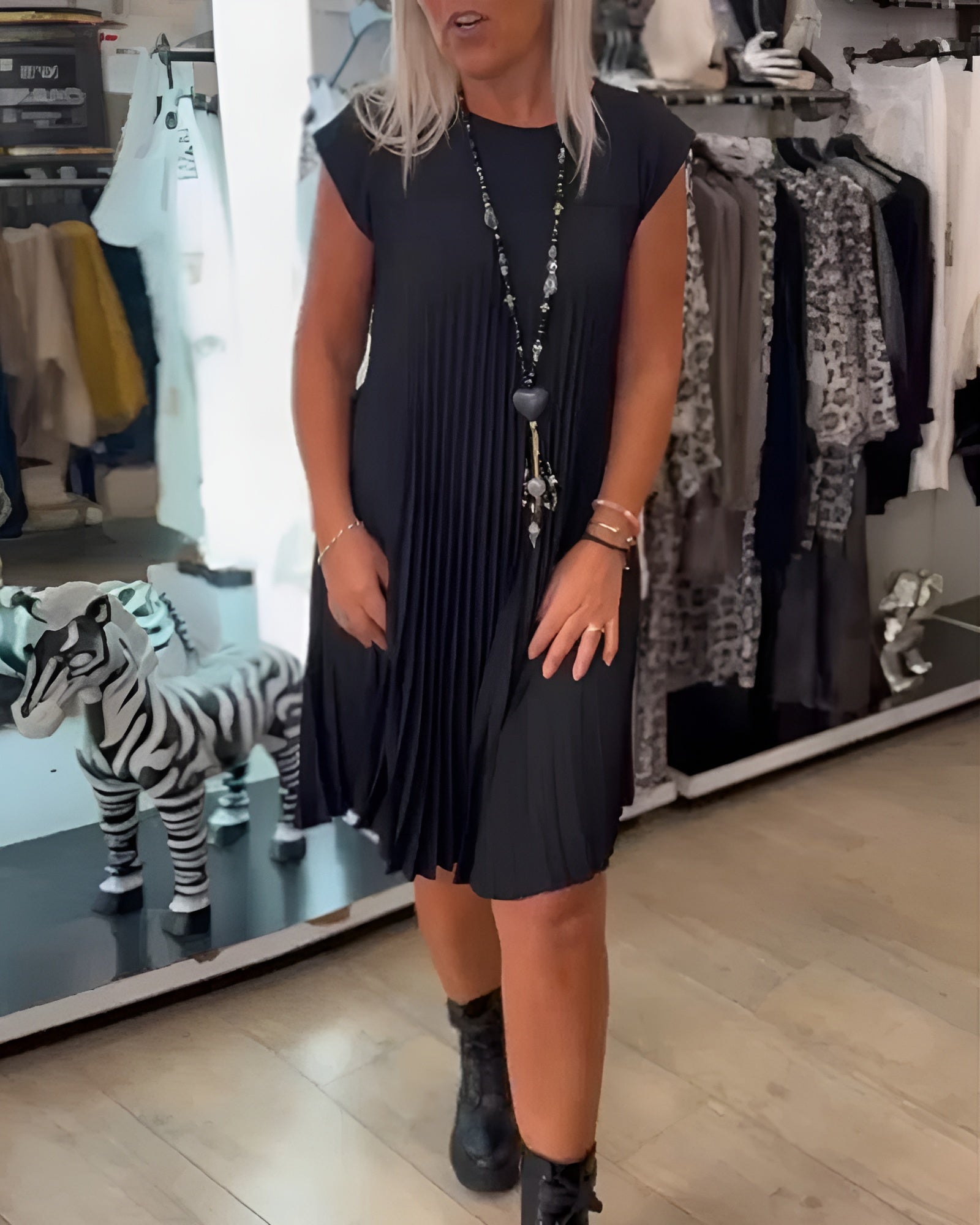 Shihua – Trendy Geplisseerde Jurk
