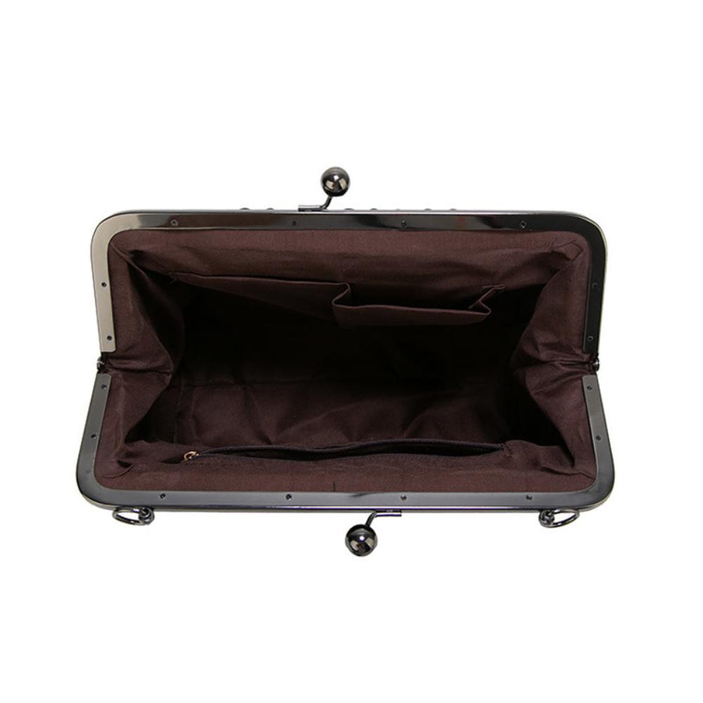 Vintage handtas met kissing sluiting
