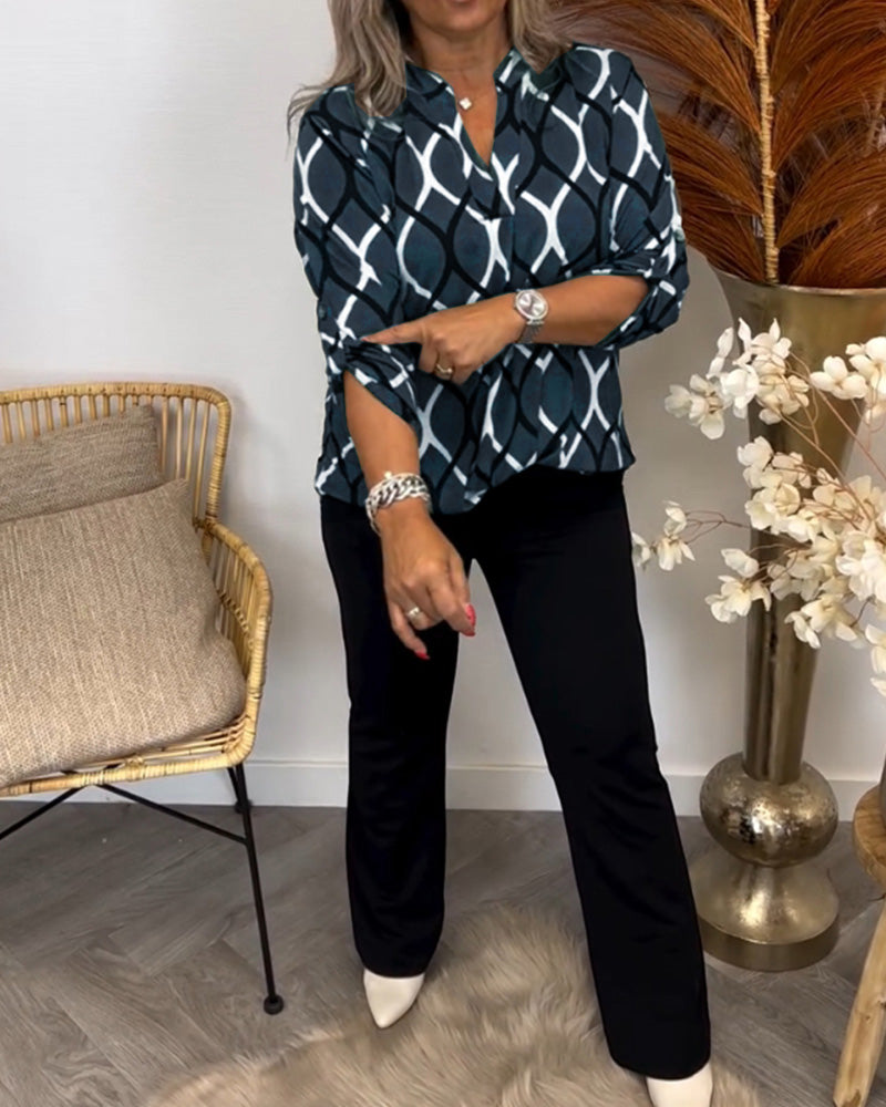 Koelman | Casual Blouse met Elegant Patroon – Comfort en Stijl in Balans