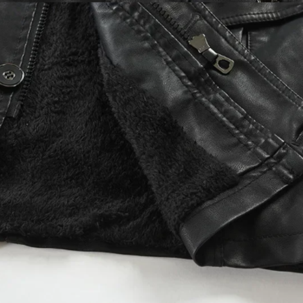 Lange Bikerjack in Elegante Leer