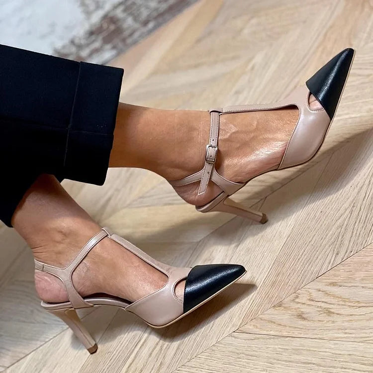MIRELLA | Elegante Bicolor Stiletto met Puntige Neus voor een Verfijnde Stijl