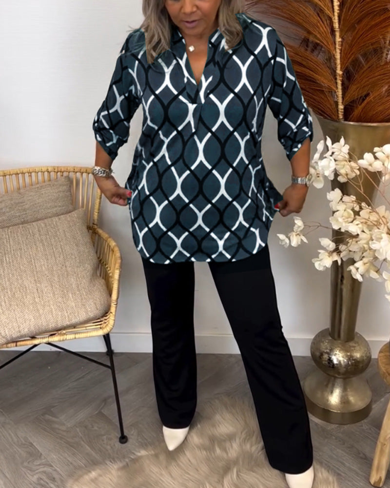 Koelman | Casual Blouse met Elegant Patroon – Comfort en Stijl in Balans