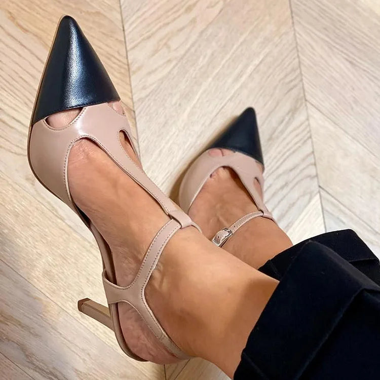 MIRELLA | Elegante Bicolor Stiletto met Puntige Neus voor een Verfijnde Stijl