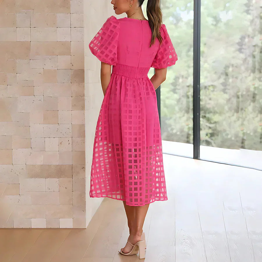 Cindy™ | Klassieke Midi Jurk met Ballonmouwen