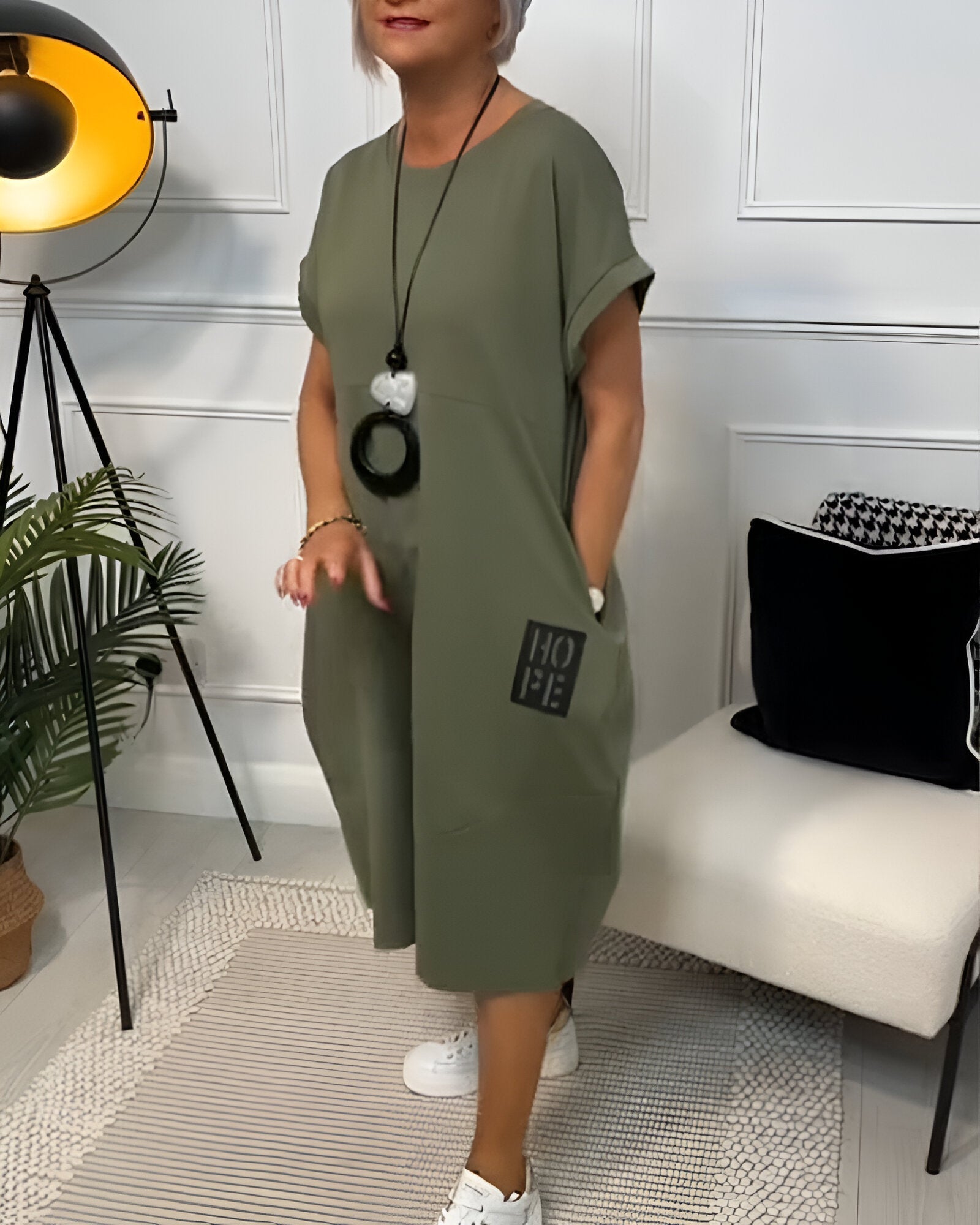 Ineke™ | Comfort Hoodie Jurk – Minimalistisch & Heerlijk Zacht