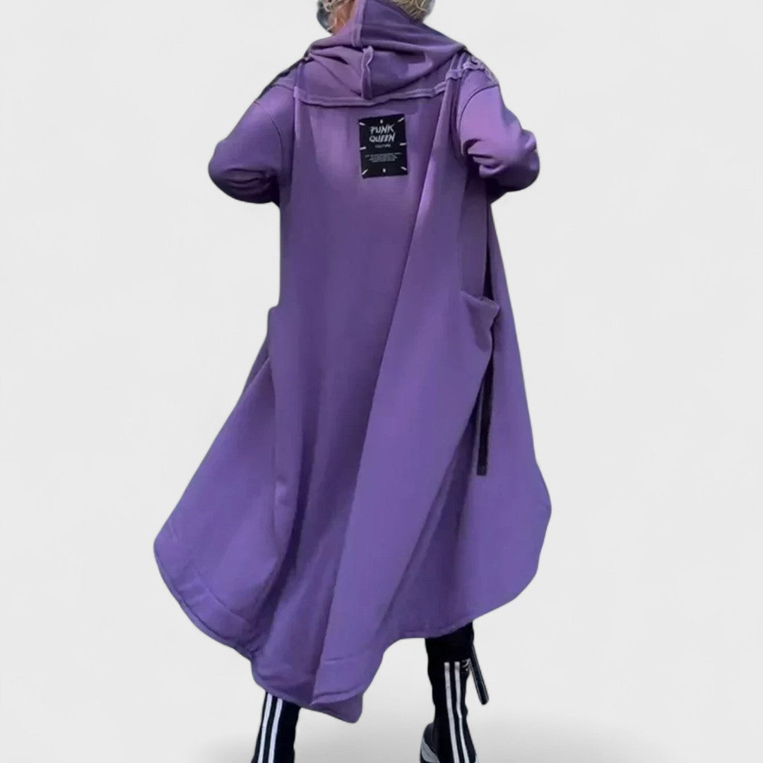 Mana - Lange hoodie met rits in licht en ademend materiaal