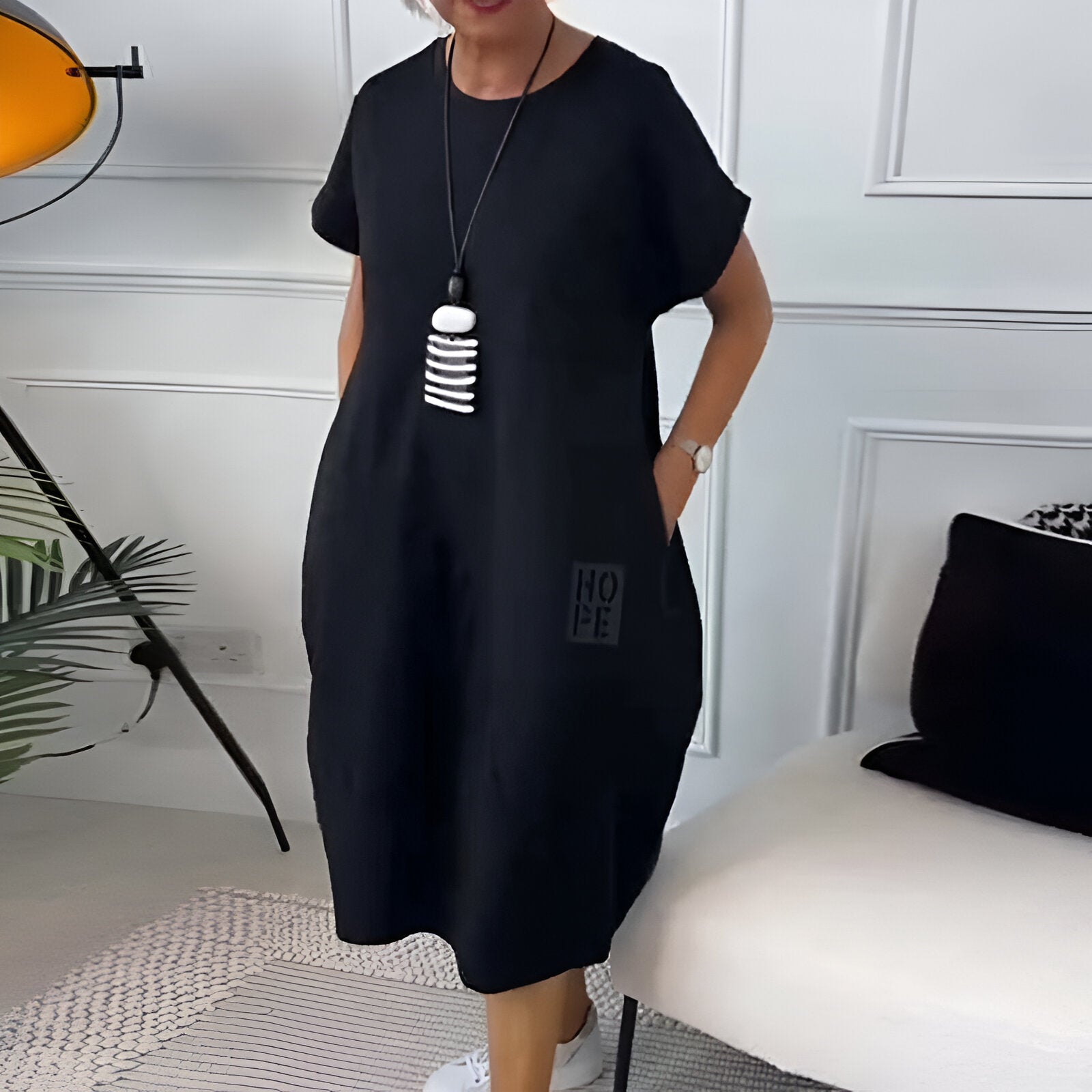 Ineke™ | Comfort Hoodie Jurk – Minimalistisch & Heerlijk Zacht