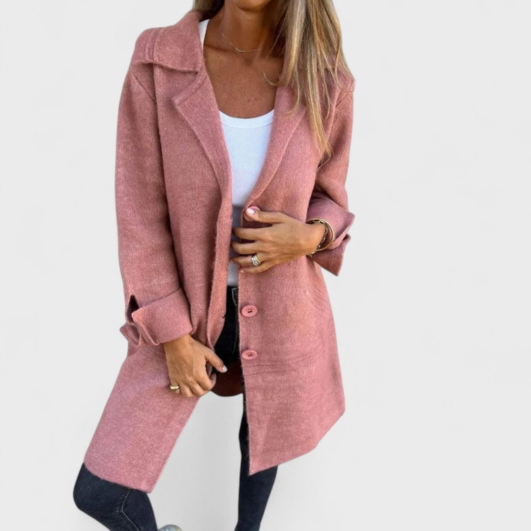 Maila - Lange casual jas met revers