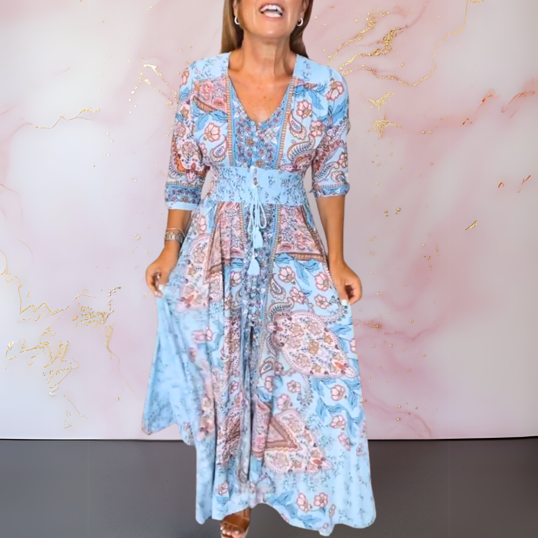 Koelman | Zomerjurk met V-Hals – Licht, Vrouwelijk en Tijdloos Elegant