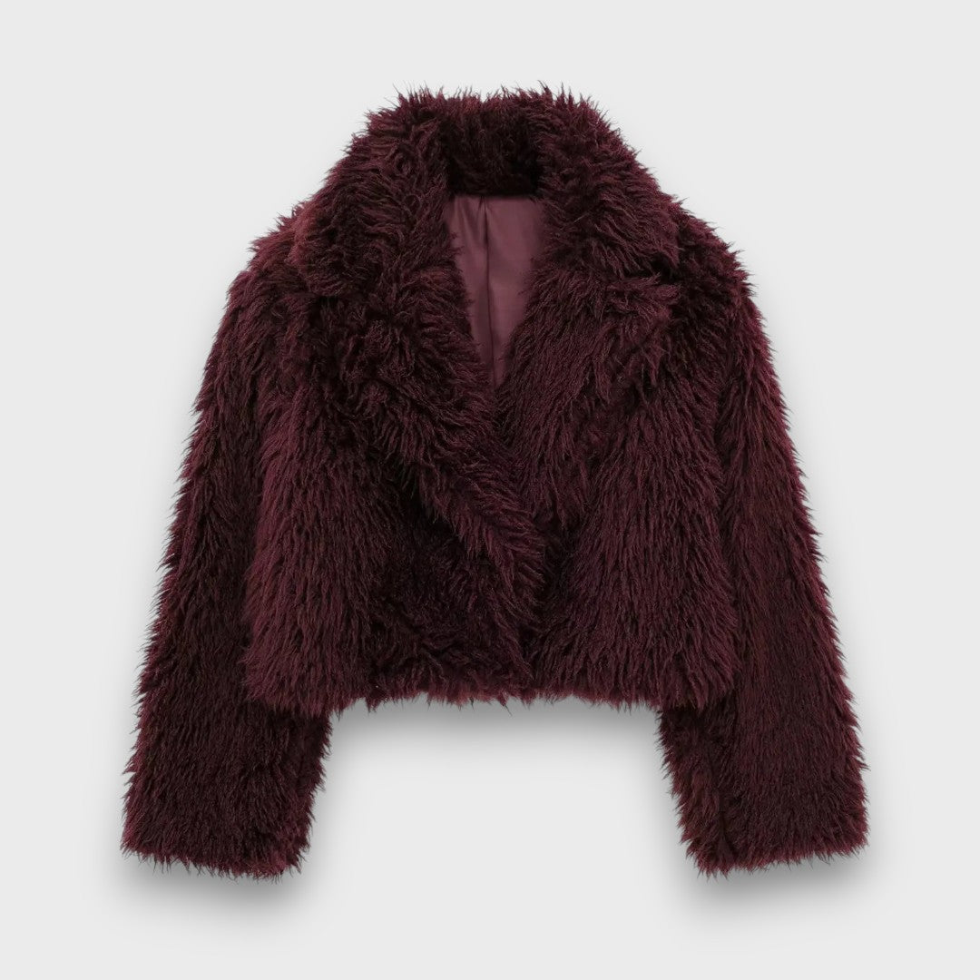 Mile – Luxe ecologische bont in een diepe bordeaux kleur