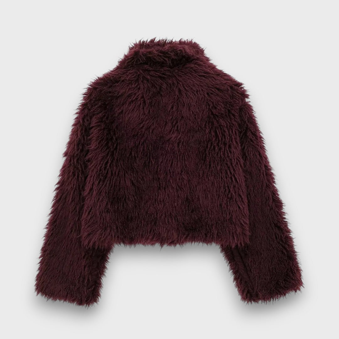 Mile – Luxe ecologische bont in een diepe bordeaux kleur
