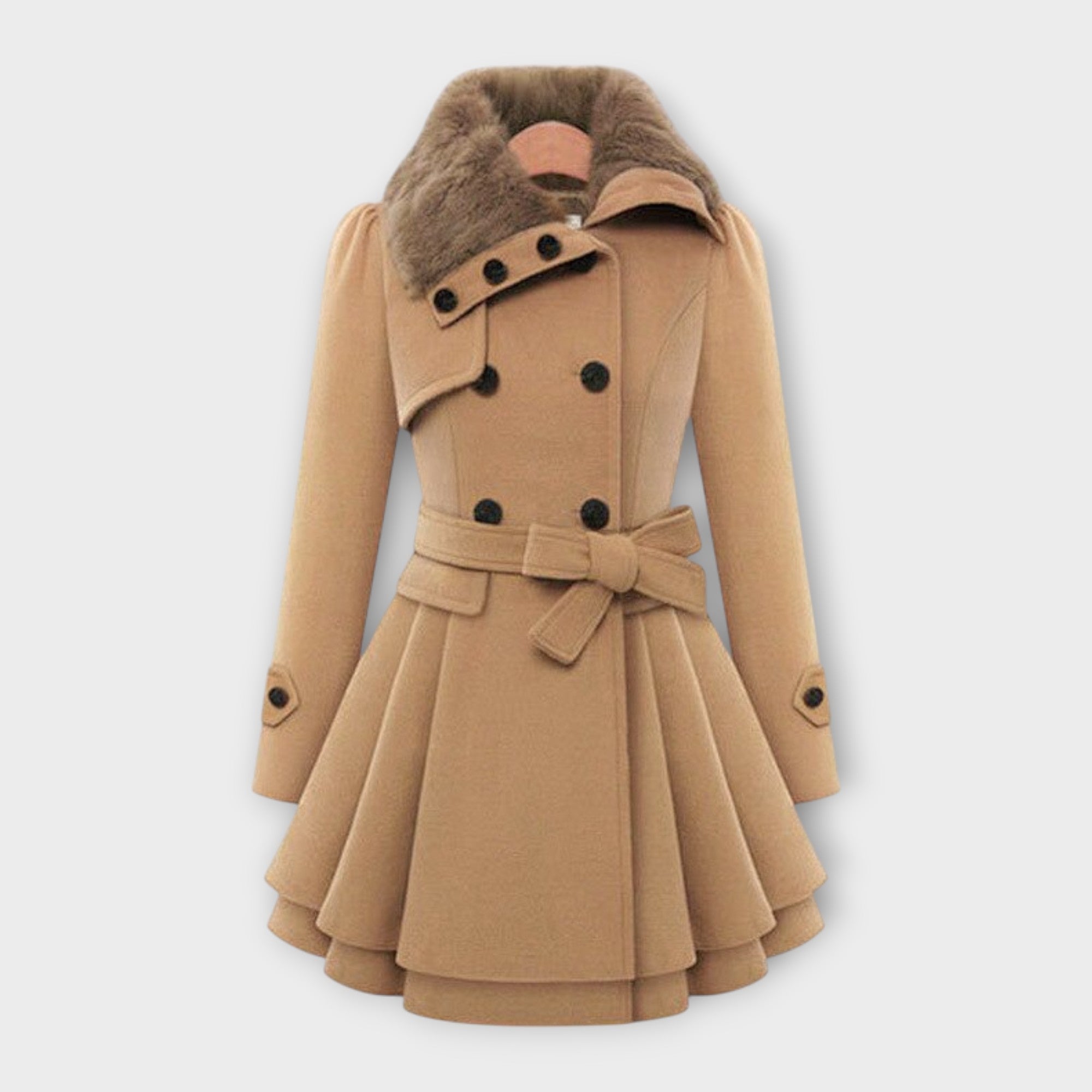 Elivara – Elegante jas met bontkraag