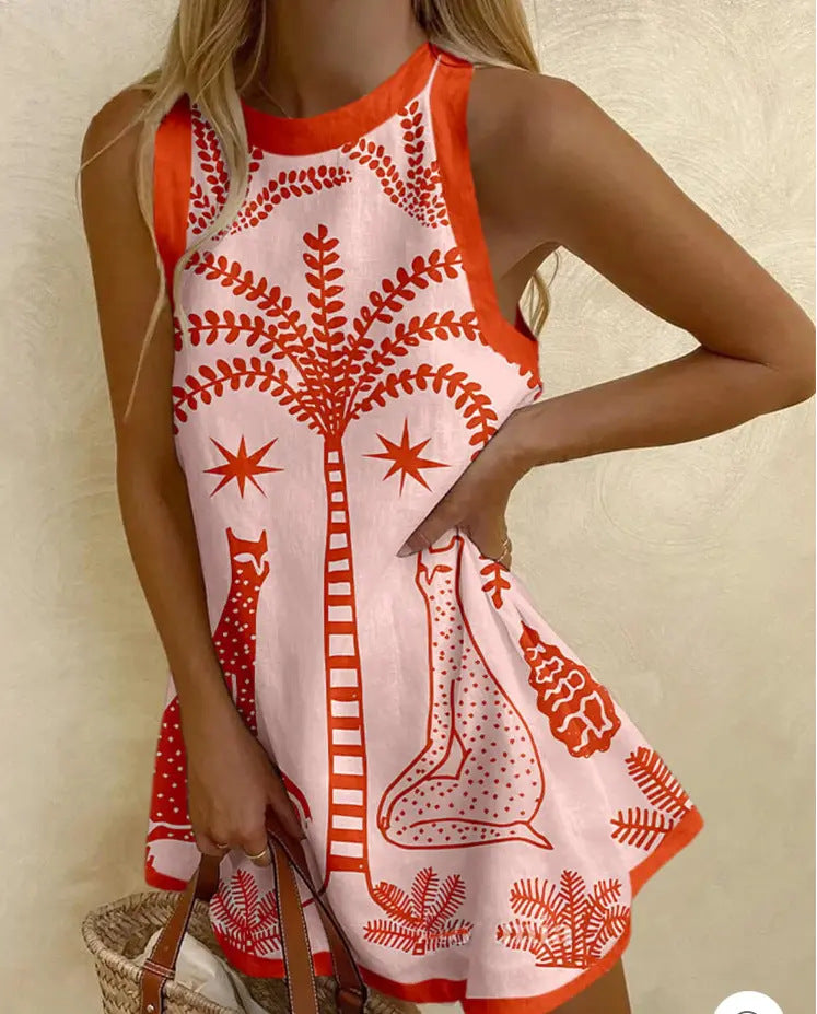 Vera™ | Minidress met Tropische Palmen