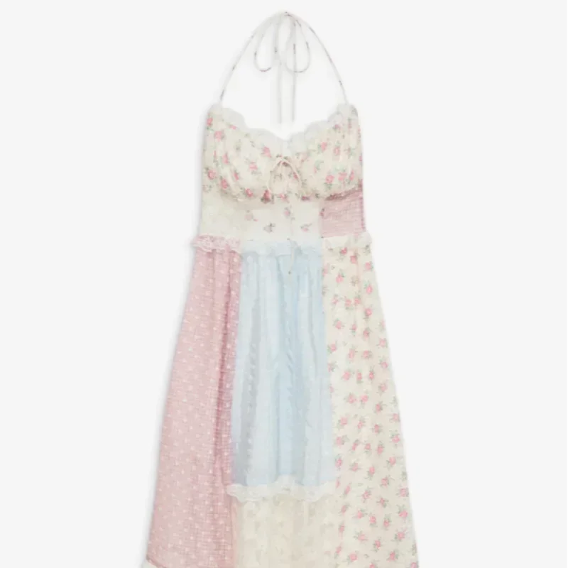 Viviana™ | Patchwork Jurk met Schouderbanden