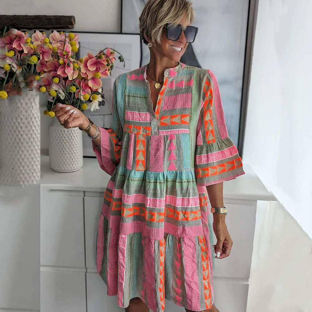 Juliane – Boho-Trap-Stoffen Zwaaijurk