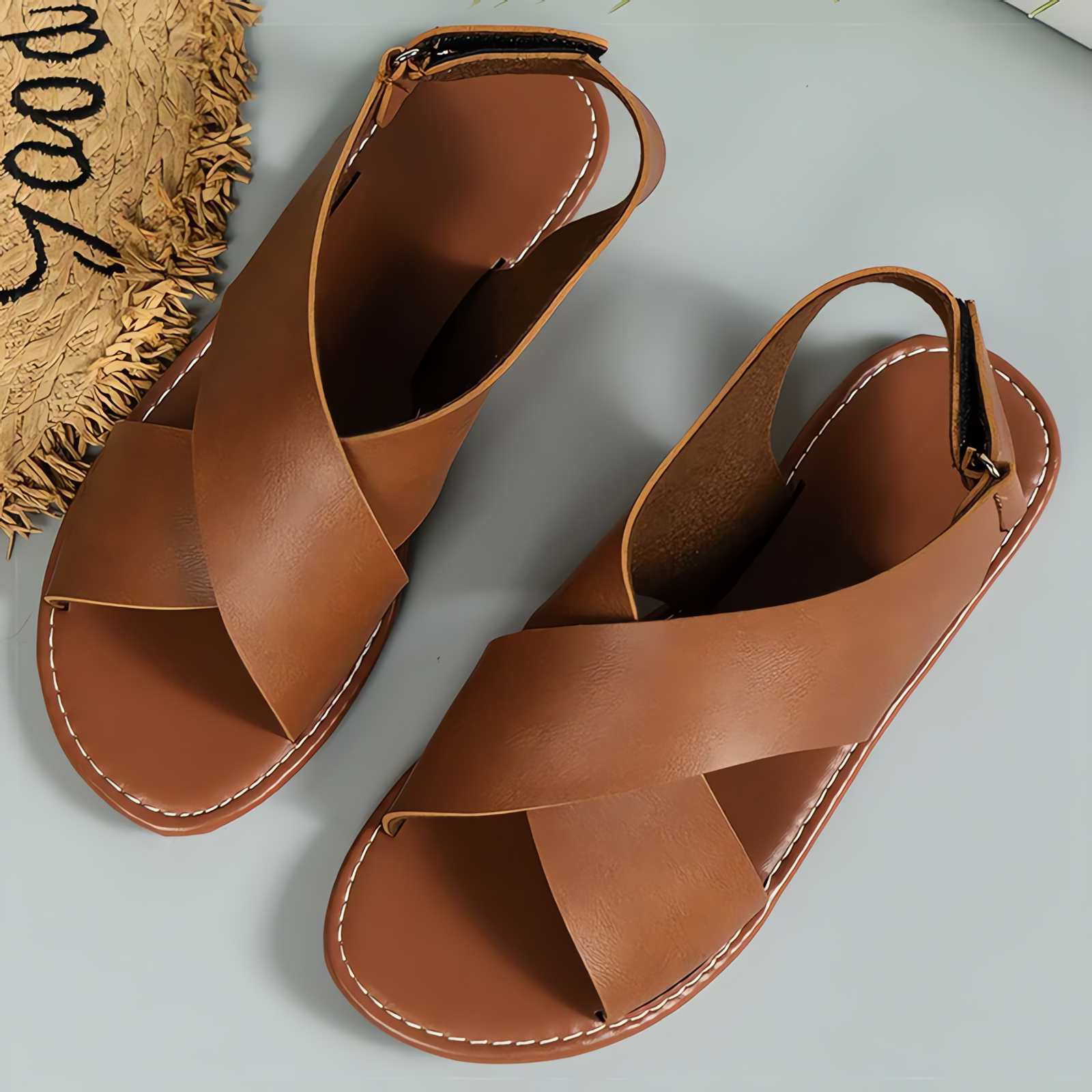 Eliza™ | Zomerse Platte Sandalen van Zacht Leer – Licht, Stijlvol & Casual