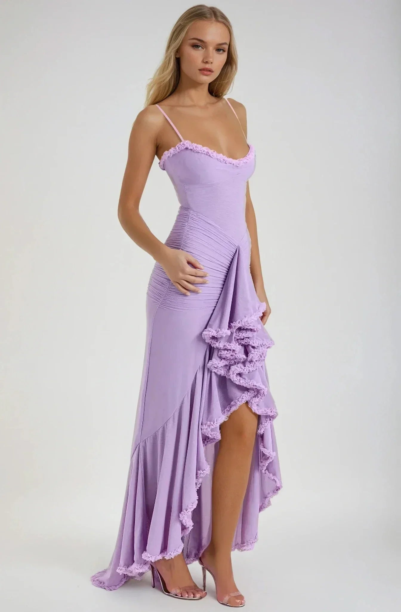 Clarissa™ | Maxi Jurk in Gele Net