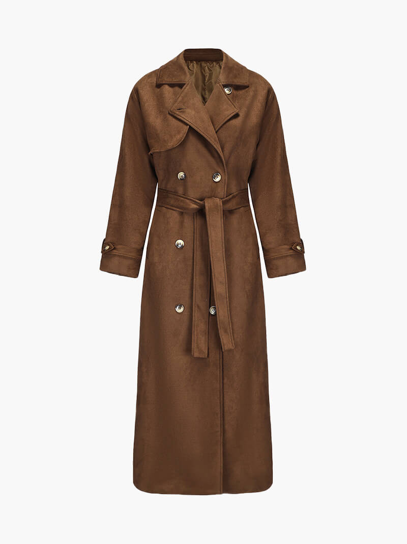 Molly trenchcoat in synthetisch suede