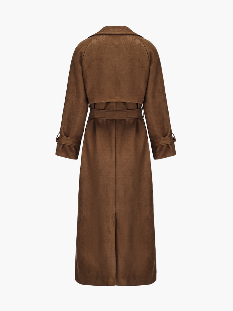 Molly trenchcoat in synthetisch suede
