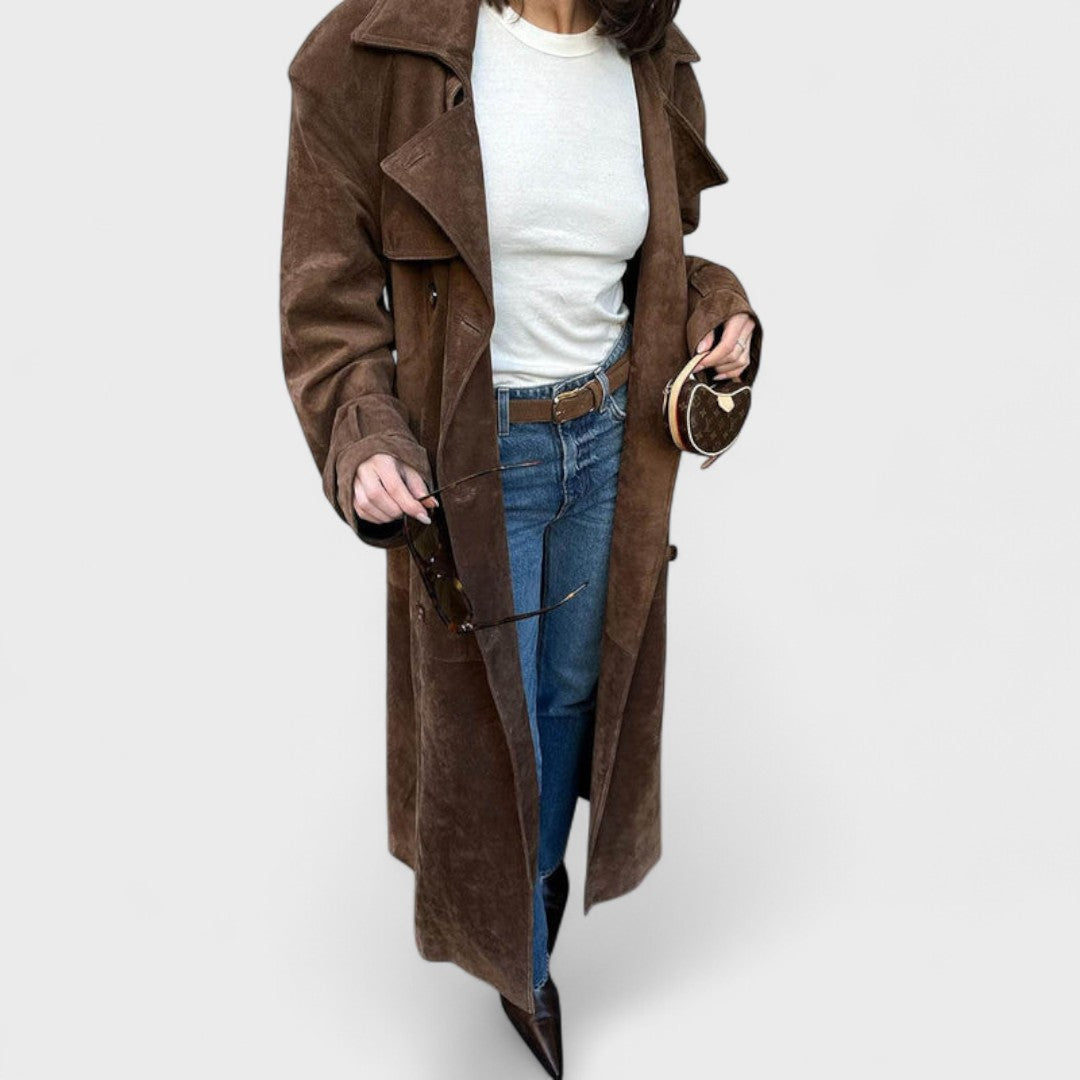 Veronika - Elegante trenchcoat met hoge kraag