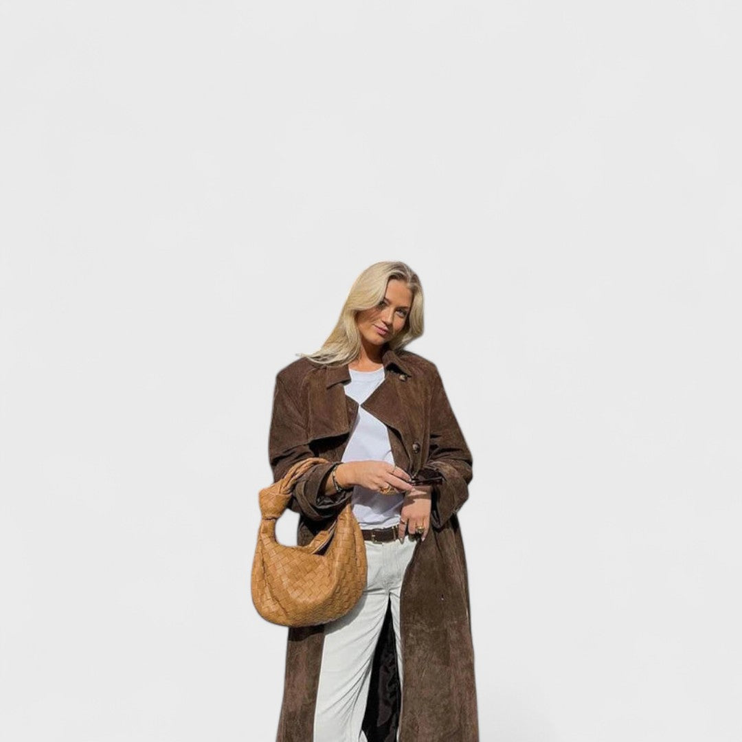 Veronika - Elegante trenchcoat met hoge kraag