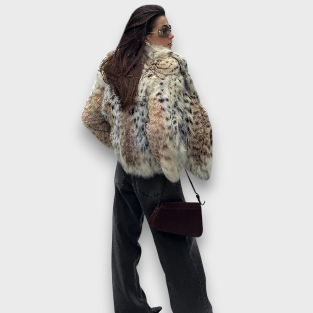 Leoline – Kunstleren jas met dierenprint