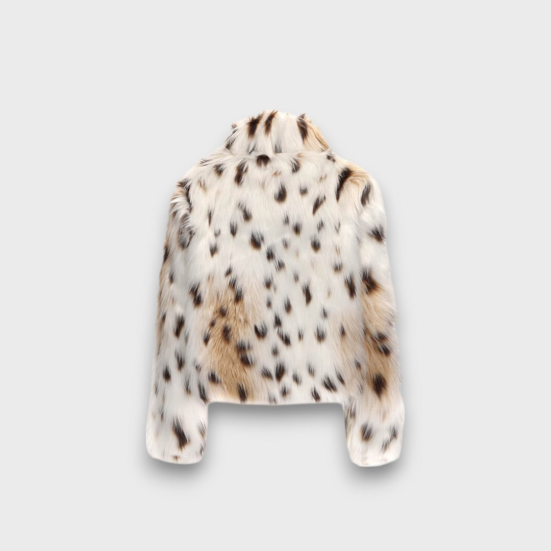 Leoline – Kunstleren jas met dierenprint