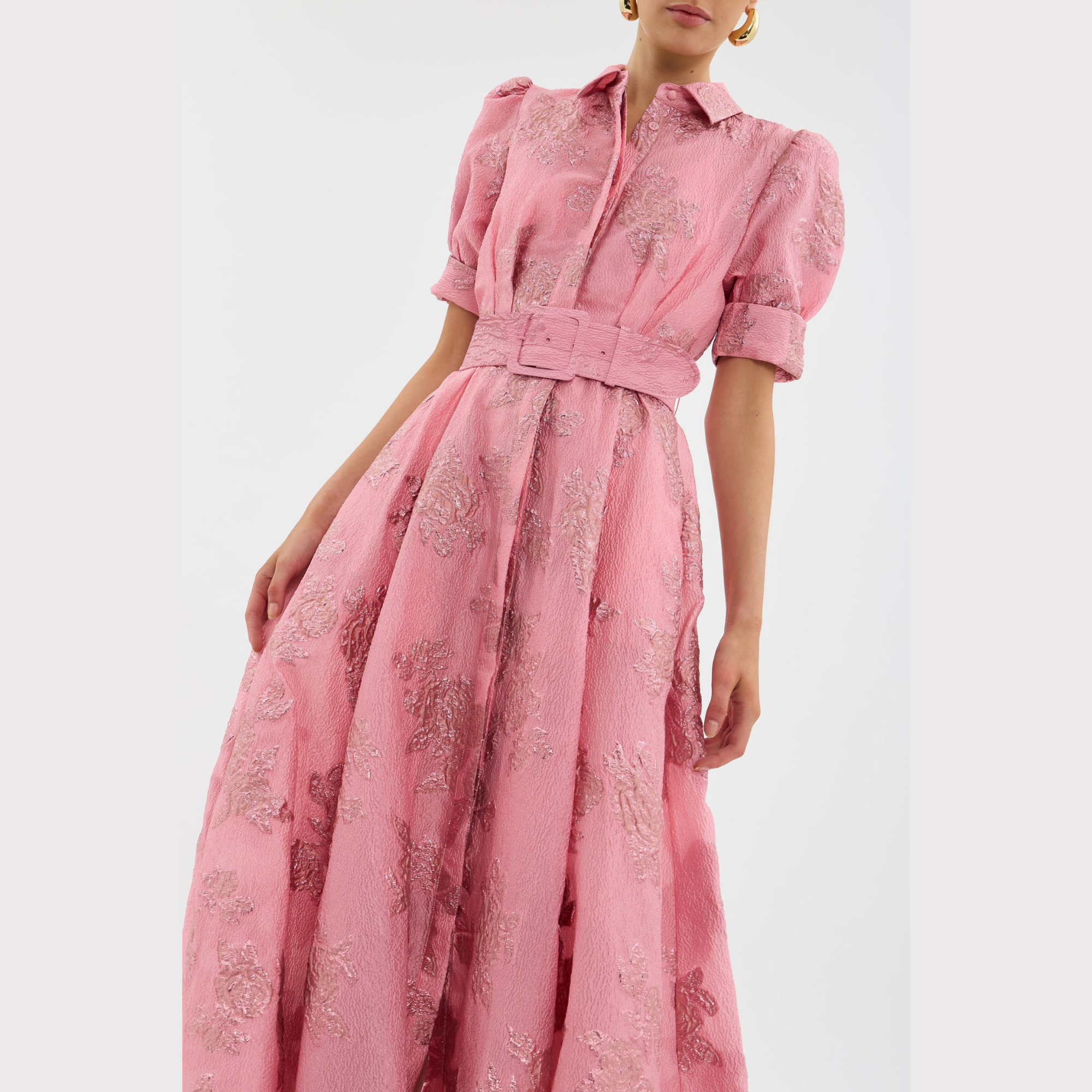 Beatrice™ | Roze Jurk met Ballonmouwen