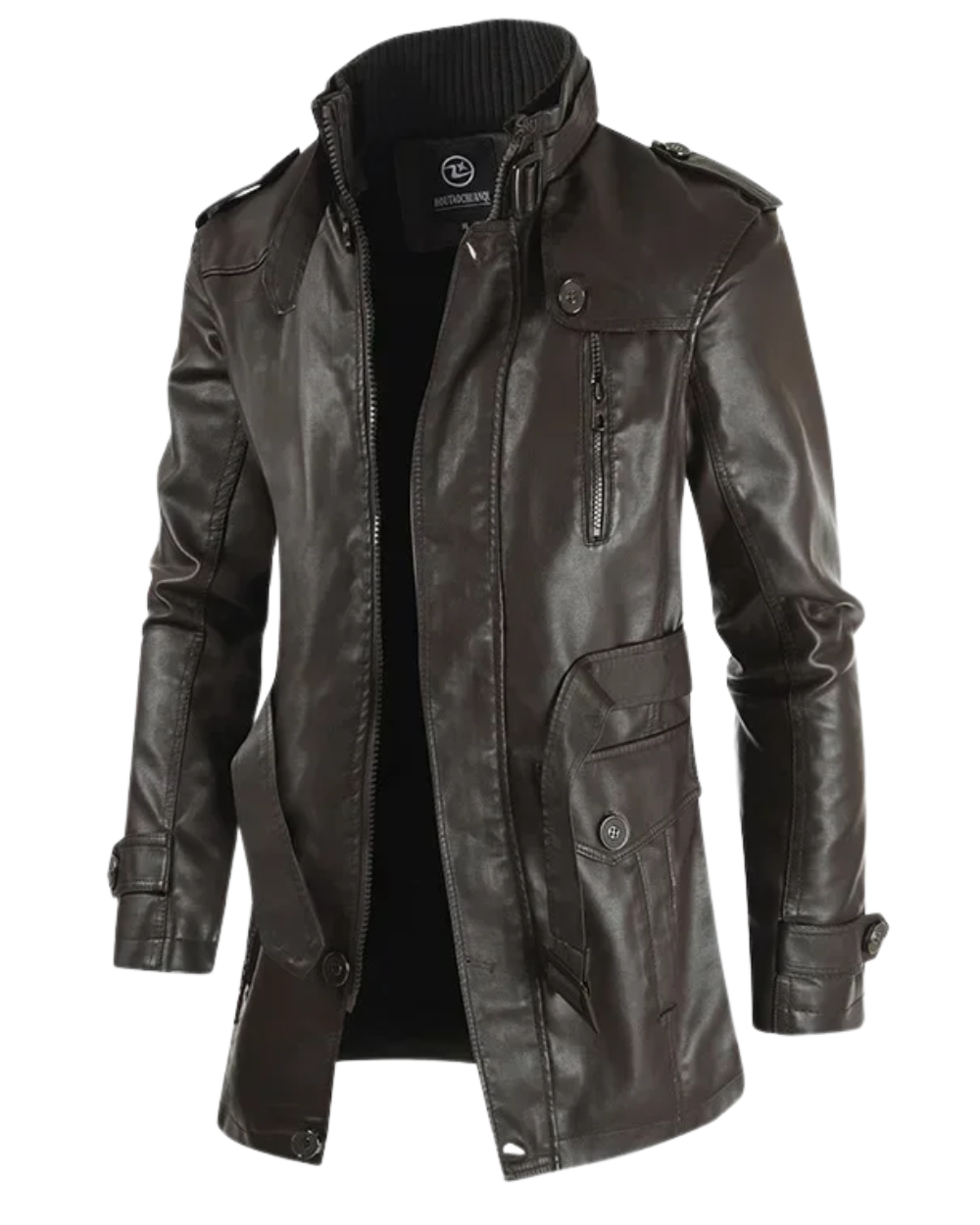 Lange Bikerjack in Elegante Leer