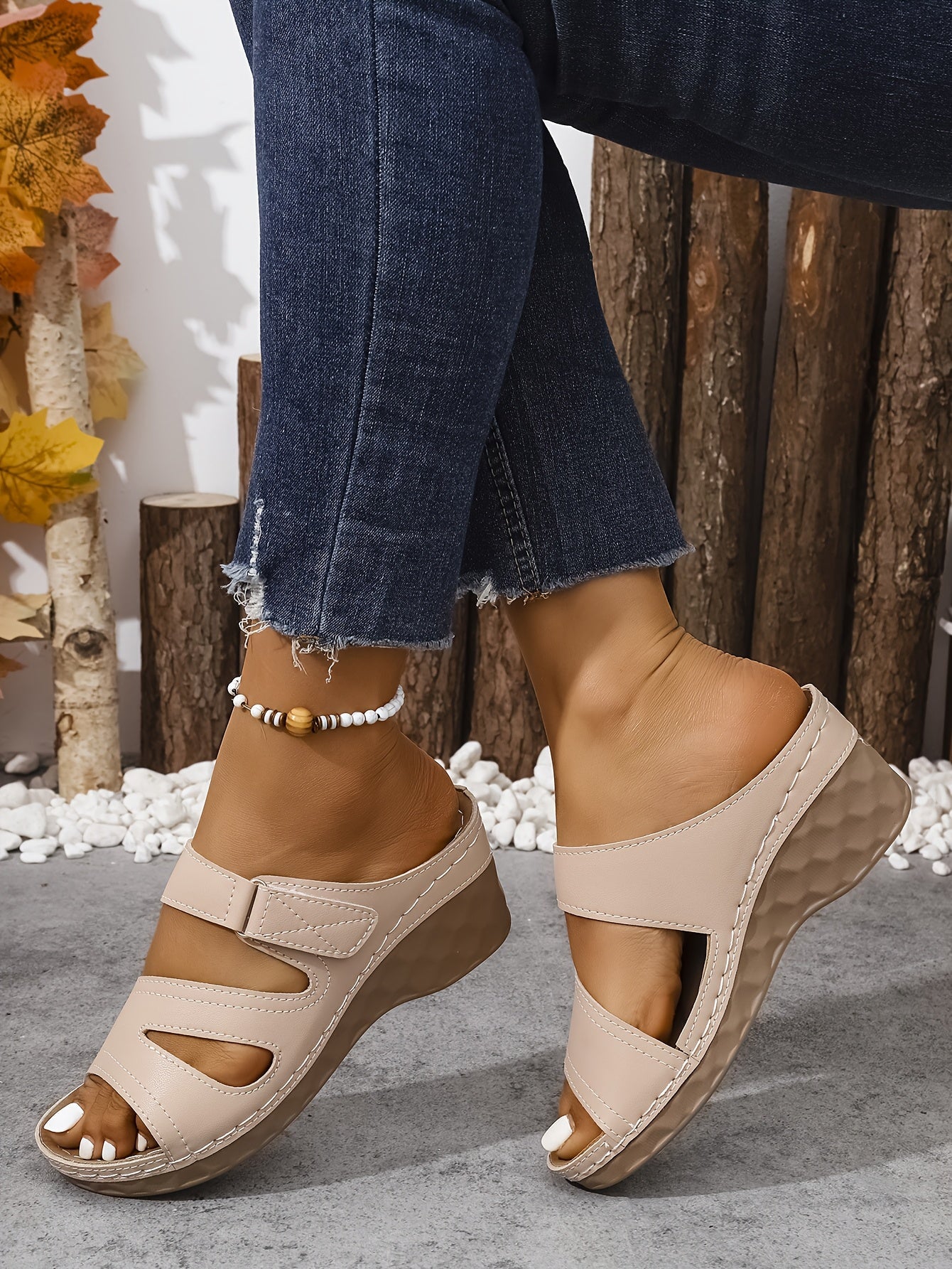 Rowella - Elegante sandaal met plateau en band