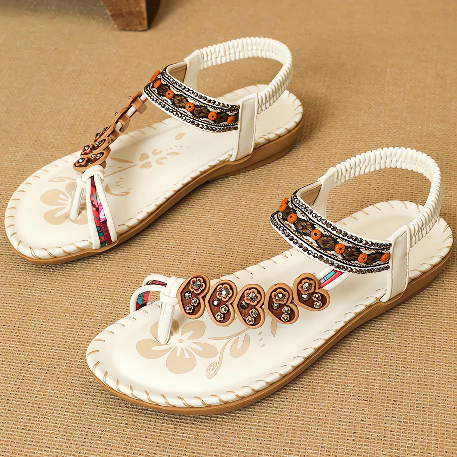 Elisa™ | Zomerse Bohemian Instapsandalen – Licht, Plat en Stijlvol