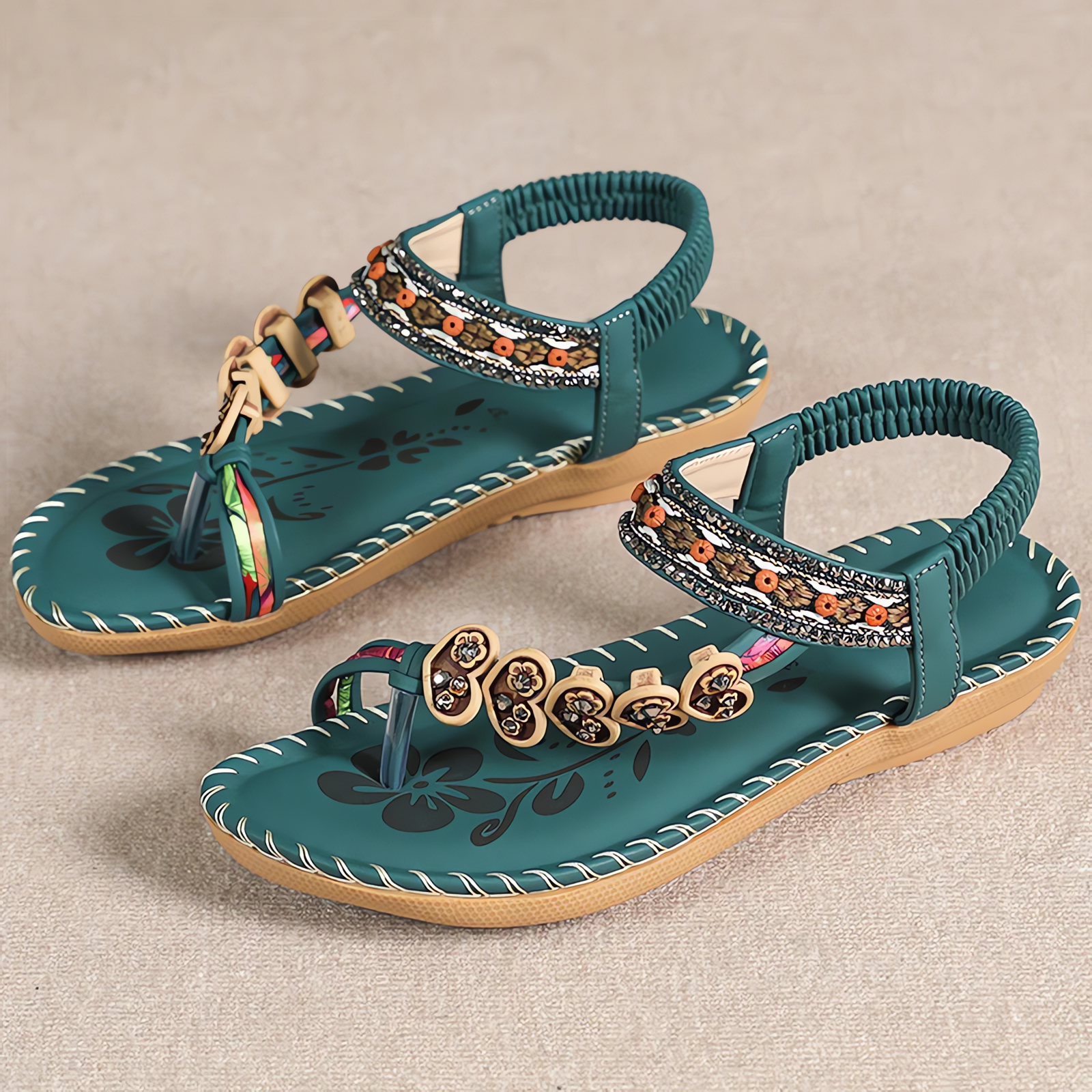 Elisa™ | Zomerse Bohemian Instapsandalen – Licht, Plat en Stijlvol
