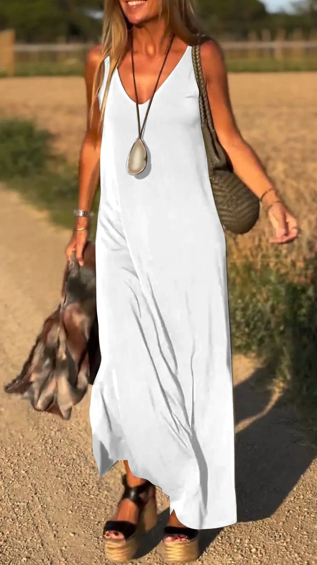 Evelyne - Elegante Lang Jumpsuit Zonder Mouwen