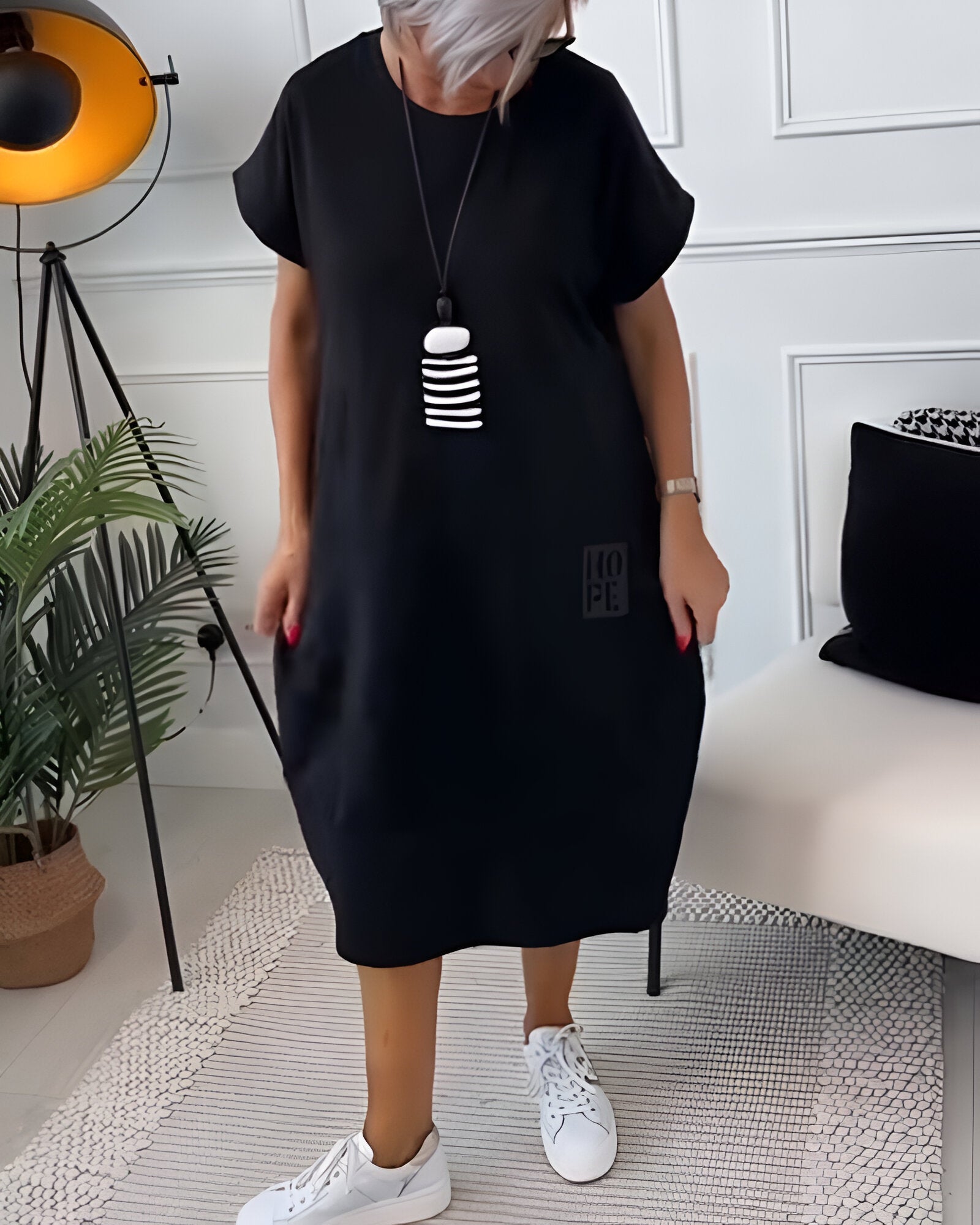 Ineke™ | Comfort Hoodie Jurk – Minimalistisch & Heerlijk Zacht