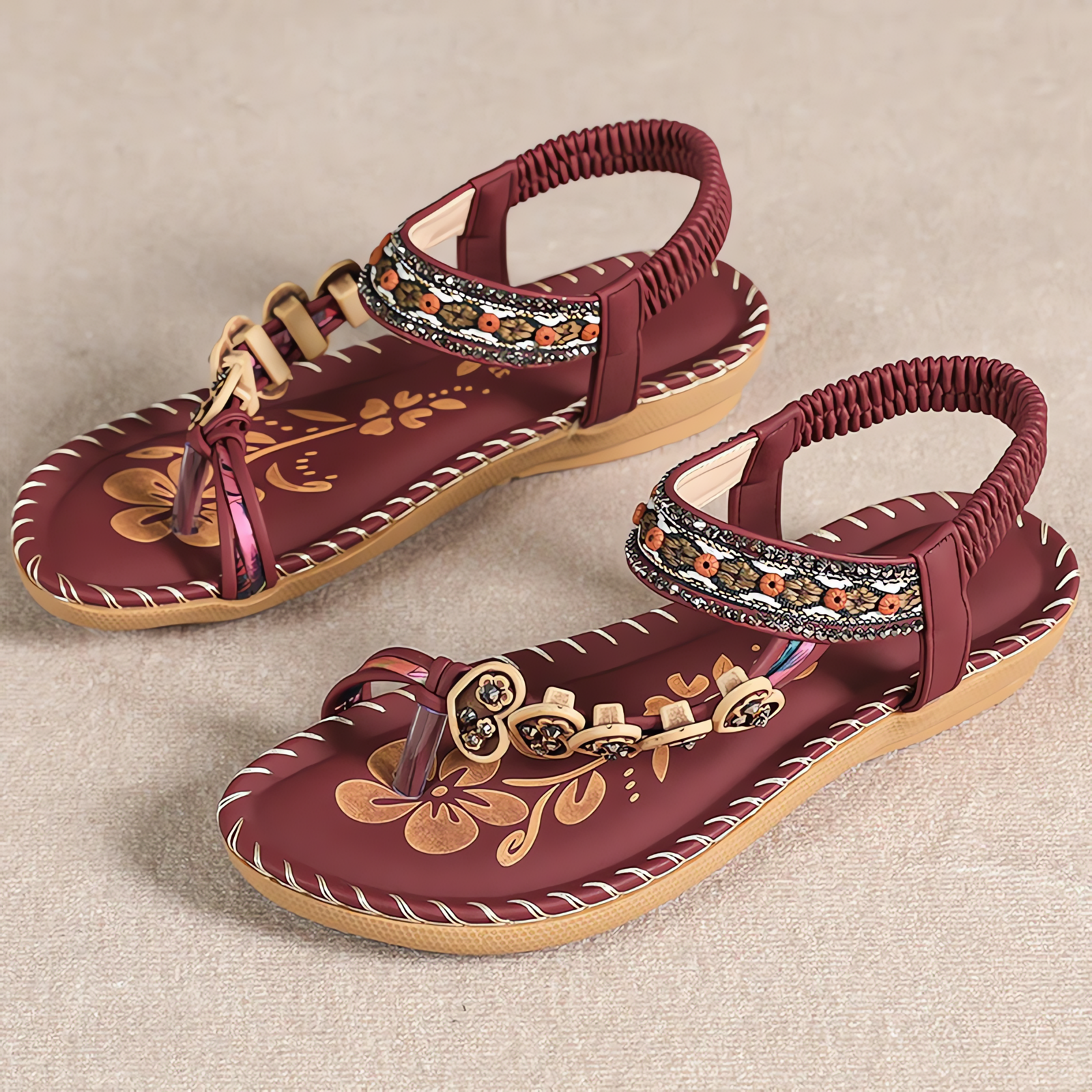 Elisa™ | Zomerse Bohemian Instapsandalen – Licht, Plat en Stijlvol