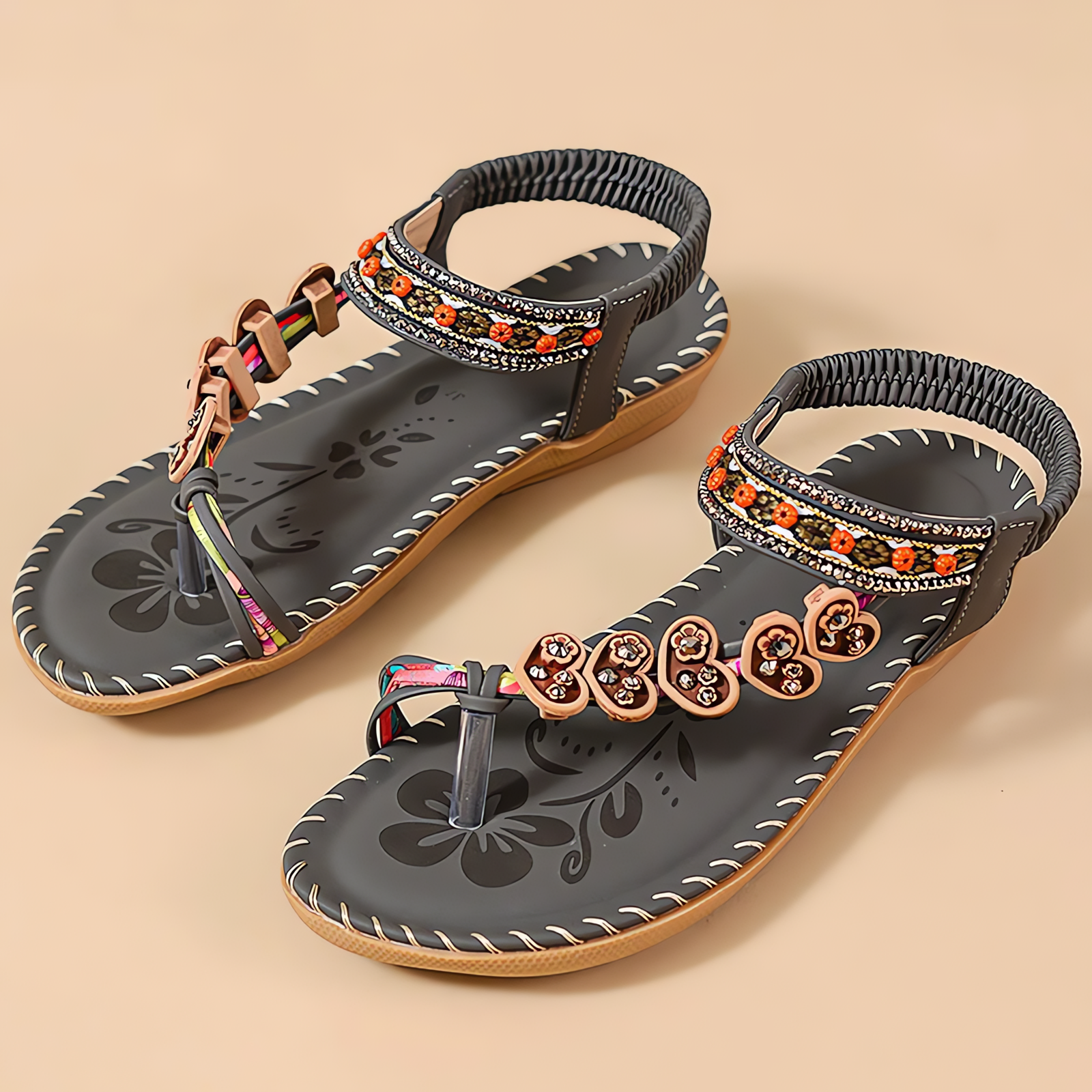 Elisa™ | Zomerse Bohemian Instapsandalen – Licht, Plat en Stijlvol