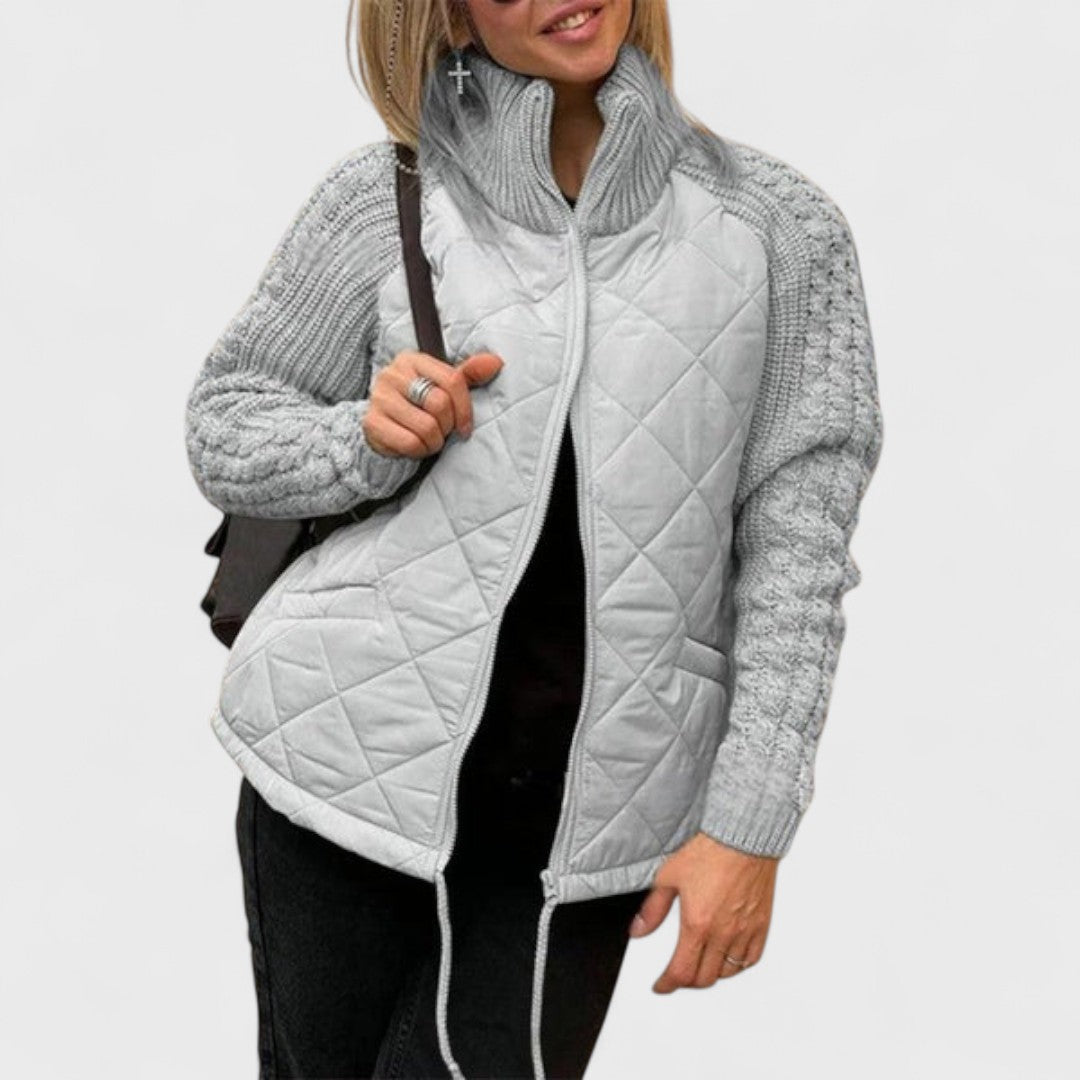 Nora - Dames patchwork gebreide jas