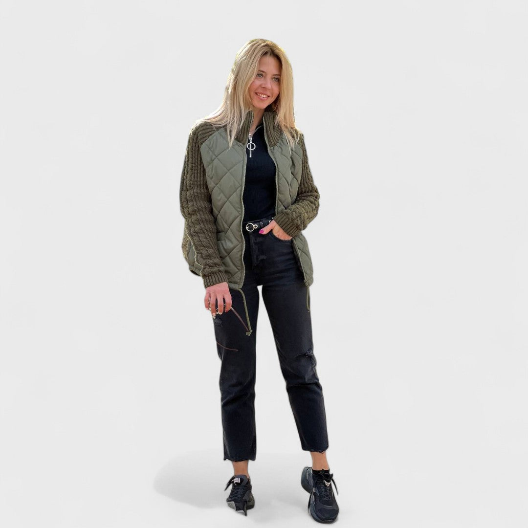 Nora - Dames patchwork gebreide jas