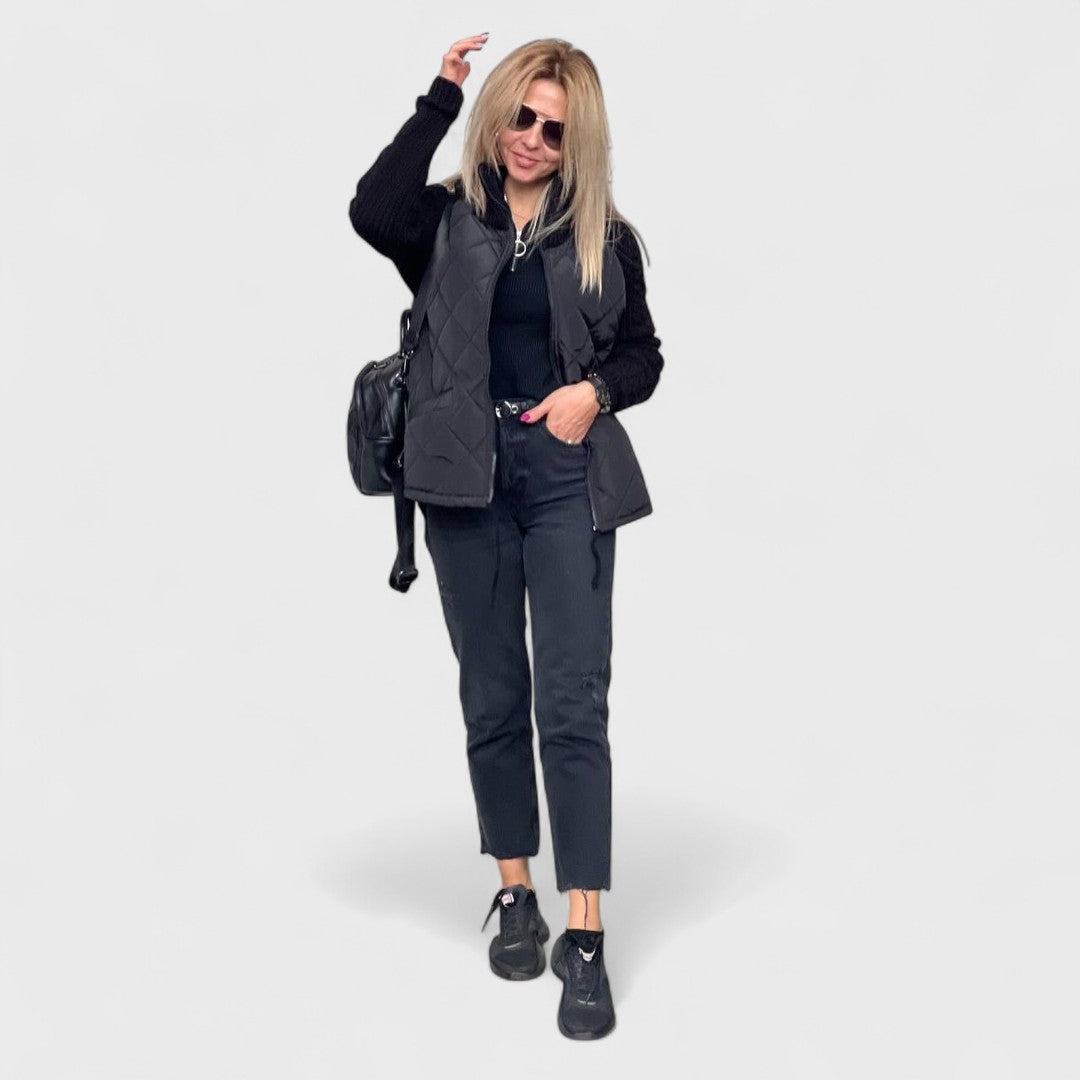 Nora - Dames patchwork gebreide jas