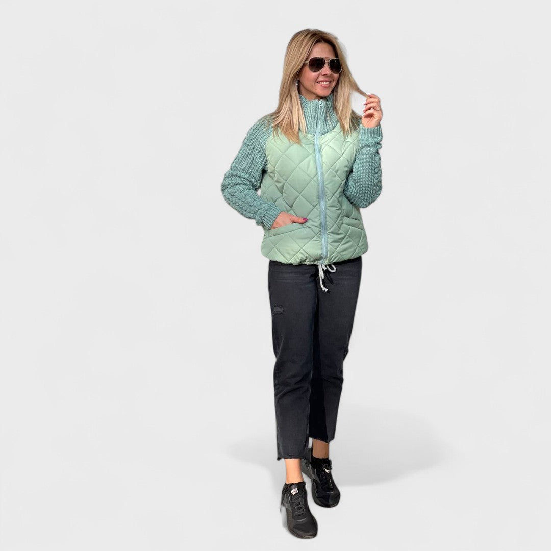Nora - Dames patchwork gebreide jas