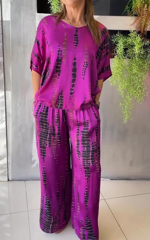 Maelis – Casual Twee-Delig Satin Set