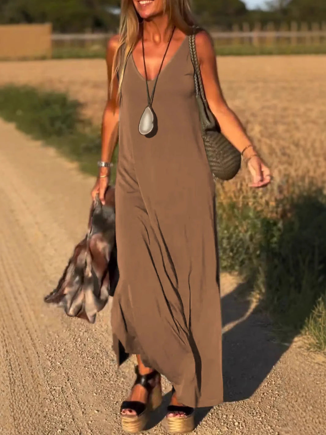 Evelyne - Elegante Lang Jumpsuit Zonder Mouwen