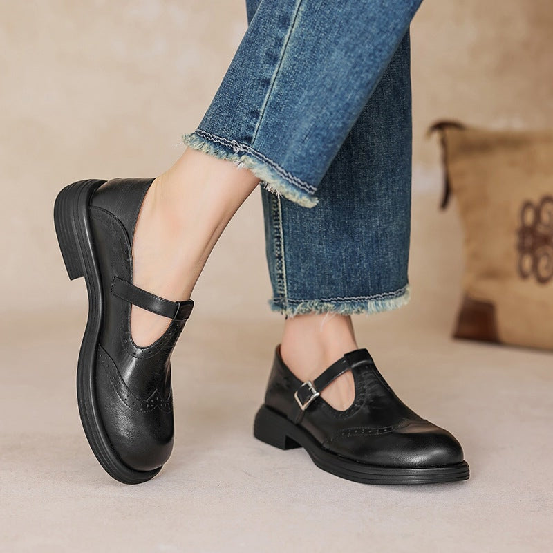 VELDA | Elegante Mary Janes van Leer