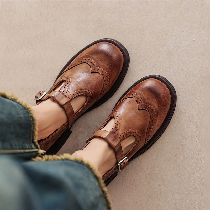 VELDA | Elegante Mary Janes van Leer