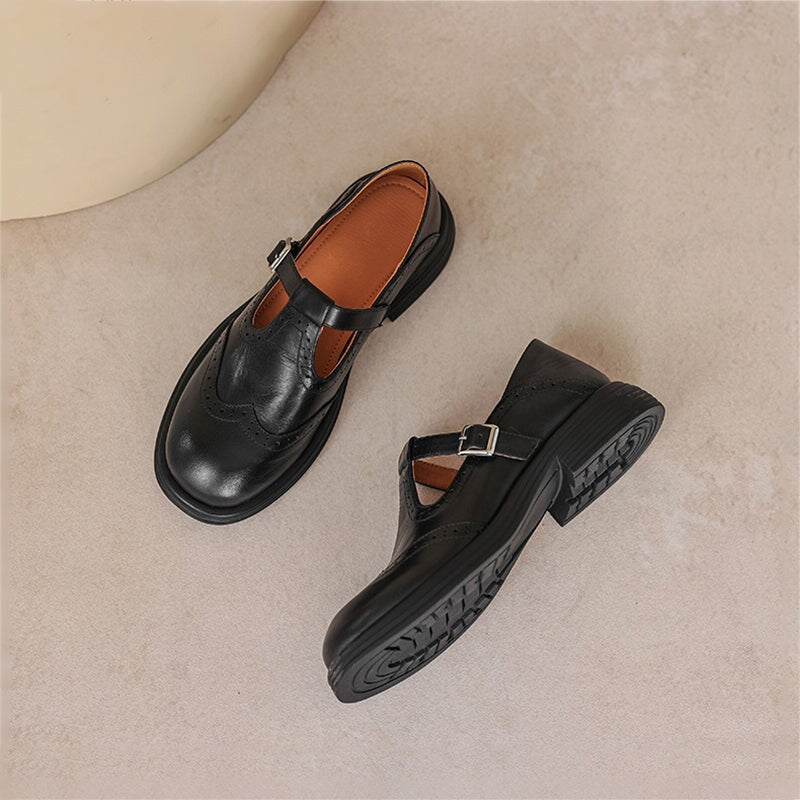 VELDA | Elegante Mary Janes van Leer