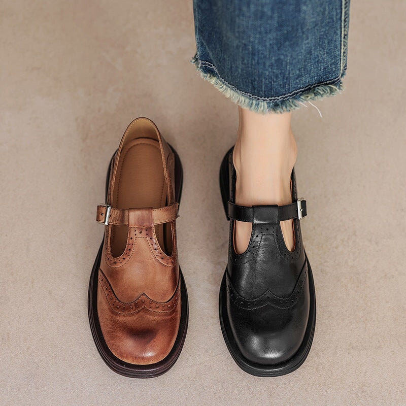 VELDA | Elegante Mary Janes van Leer