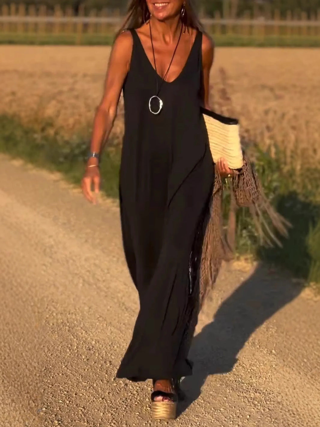 Evelyne - Elegante Lang Jumpsuit Zonder Mouwen