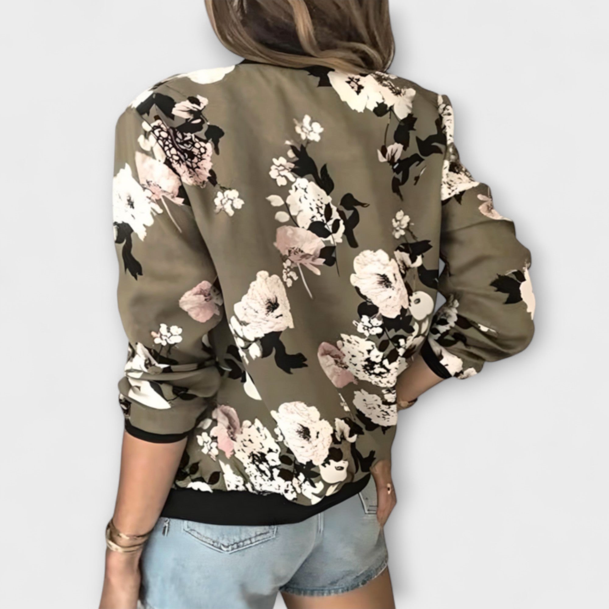 Kaelin - Elegante bomberjack met bloemen