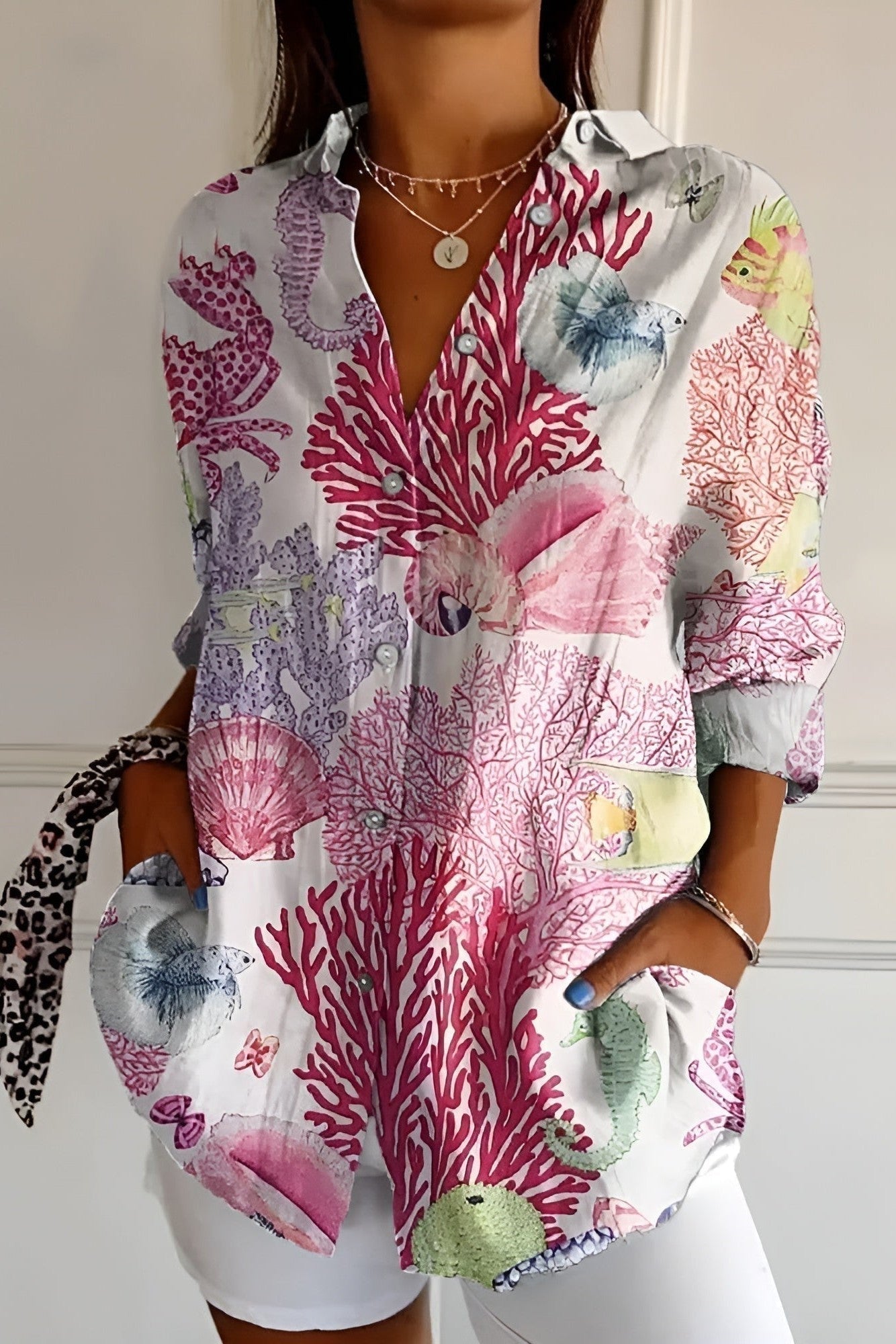 Koraalrif β Bloemenblouse